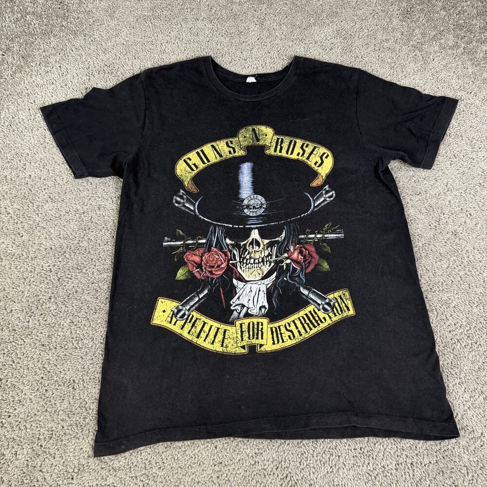 Guns N' Roses Shirt Mens L Black Appetite For Destruction Graphic Crew Neck